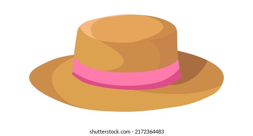 sombrero de hombre con cinta. Ilustración del vector