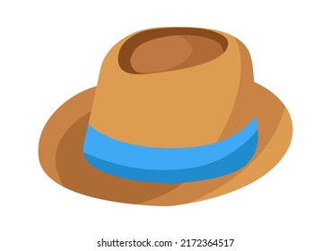 sombrero de hombre con cinta. Ilustración del vector
