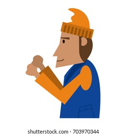 man with hat sideview icon image 