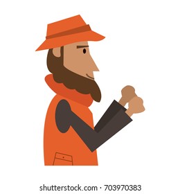 man with hat sideview icon image 