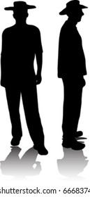 man with hat silhouette