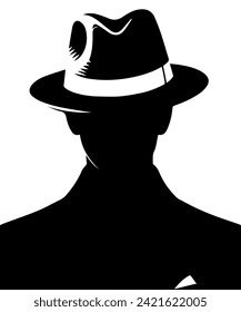 Man with hat silhouette illustration