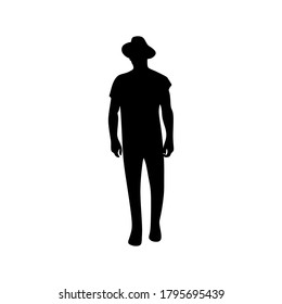 Man hat silhouette vector art