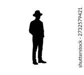 Man hat silhouette vector flat illustration design.
