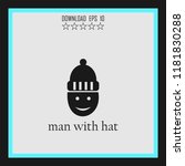 man with hat sketch vector icon