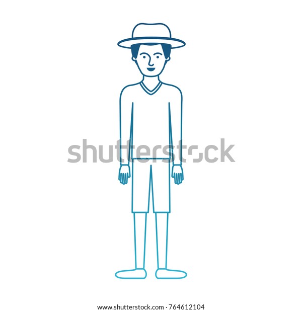 Man Hat Sweater Short Pants Shoes Stock Vector Royalty Free