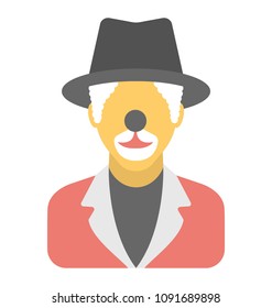 
A man with hat symbolising clown
