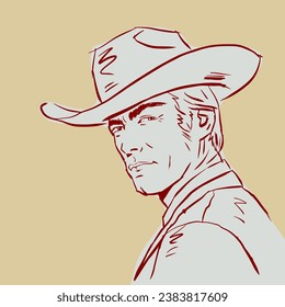 A man in hat vector for card, decoration, illustration
