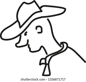 Man in a hat (vector illustration)