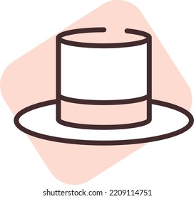 Viste de sombrero de hombre, ilustración, vector sobre fondo blanco.