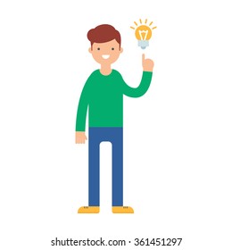 A man have got an idea vector illustration