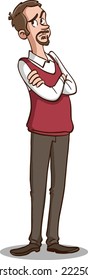 Man have a question. Flat cartoon vector illustration in modern concept.