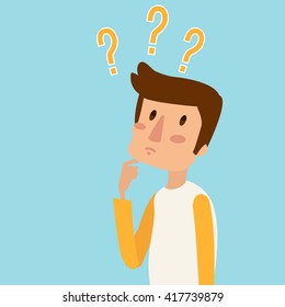 man have a question. vector illustration