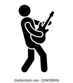 Man have skill to play guitar, concert guitarist 