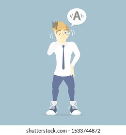 man having blurry vison, eye health care, world sight day concept infographic, vector illustration cartoon flat character design clip art