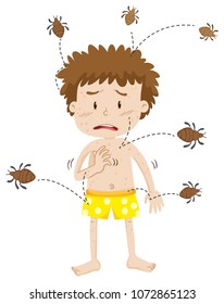 A Man Having Dust Mite Allergy illustration