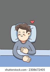 A man is having a good sleep. Isolated Vector Illustration