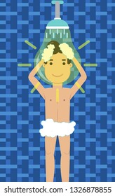 Man having ideas during the shower