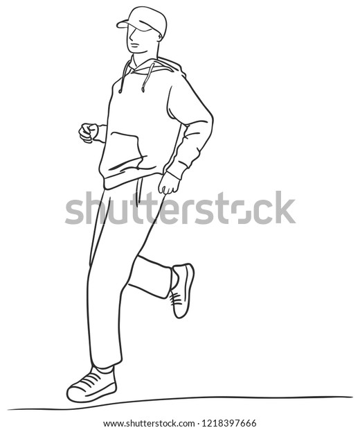 Man Having Jogging On Street Stock Vector (Royalty Free) 1218397666