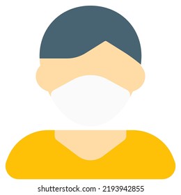 Man having mask on with side parted hairstyle.