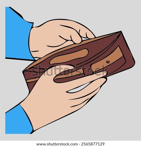man having no money on purse illustration financial situation poverty