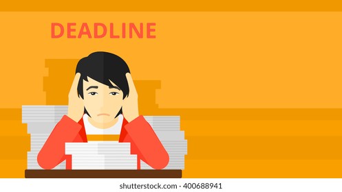 Man having problem with deadline.