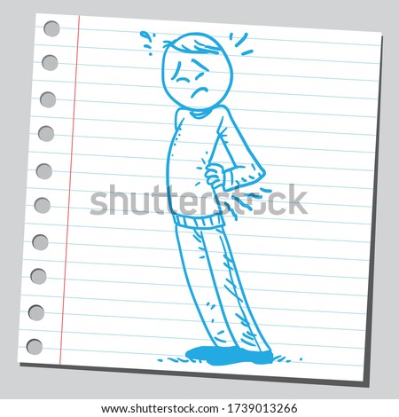 Man having strong back pain.