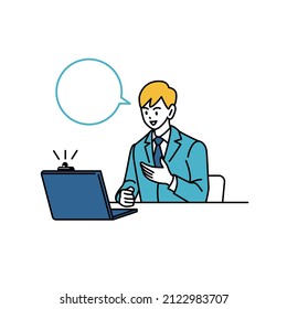 A man having a web meeting on his laptop