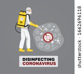 man in hazmat suit cleaning and disinfecting coronavirus cells epidemic mers-CoV virus disinfect protection concept wuhan 2019-nCoV pandemic health risk. disinfecting  bacteria virus