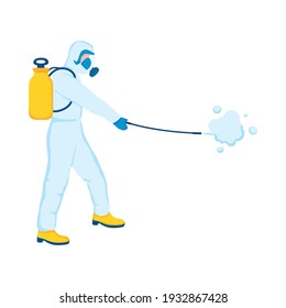 Man Hazmat Suit Disinfection Stock Vector (Royalty Free) 1932867428 ...