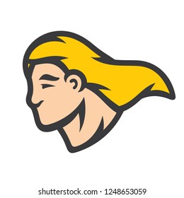 Man head abstract sign. Vector simple Illustration.