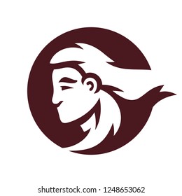 Man head abstract sign. Vector simple Illustration.