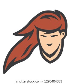 Man head abstract sign. Vector simple Illustration.