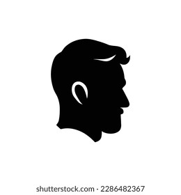 Man head with beard and mustache isolated on white background. Design element for label, emblem, sign. Vector illustration stock illustration
