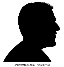 A Man Head Black Color Silhouette Vector