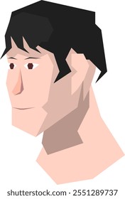 man head black hair vector cion