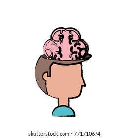 man head and brain icon