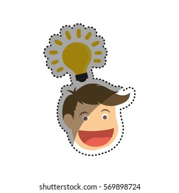 Man head cartoon icon vector illustration graphic design