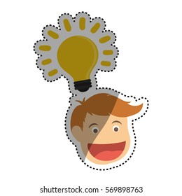 Man head cartoon icon vector illustration graphic design