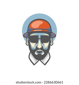 Logo-Vorlage für männliche Kopfkarikaturen 
