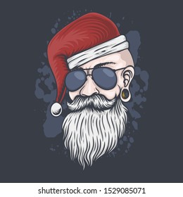 Man head Christmas vector illustration for your company or brand