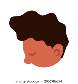 man head closed eyes flat icon