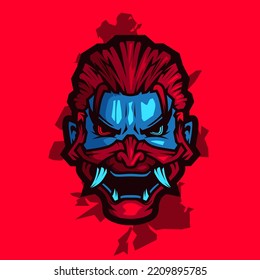Man Head Cyberpunk Logo Vektorgrafik bunt Design Illustration.