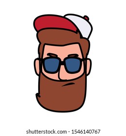 Man head design, Boy male person people human social media and portrait theme Vector illustration