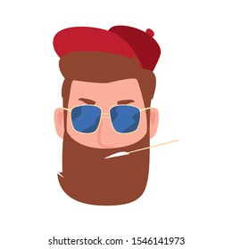 Man head design, Boy male person people human social media and portrait theme Vector illustration