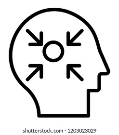 Man head with different arrows depicting direction manager  