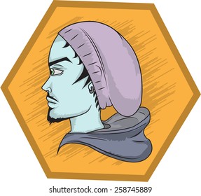 Man head emblem/ Vector logo emblem of an male head, fully editable EPS 10.
