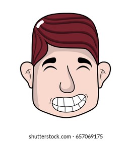 man head with face and hairstyle