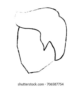 man head faceless monochrome and blurred with short hair vector illustration