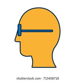 man head with glasses icon